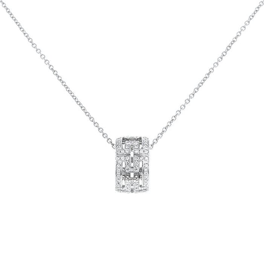 [RAFFINE]COLLAR PARENTESI PLATA DIAMANTES