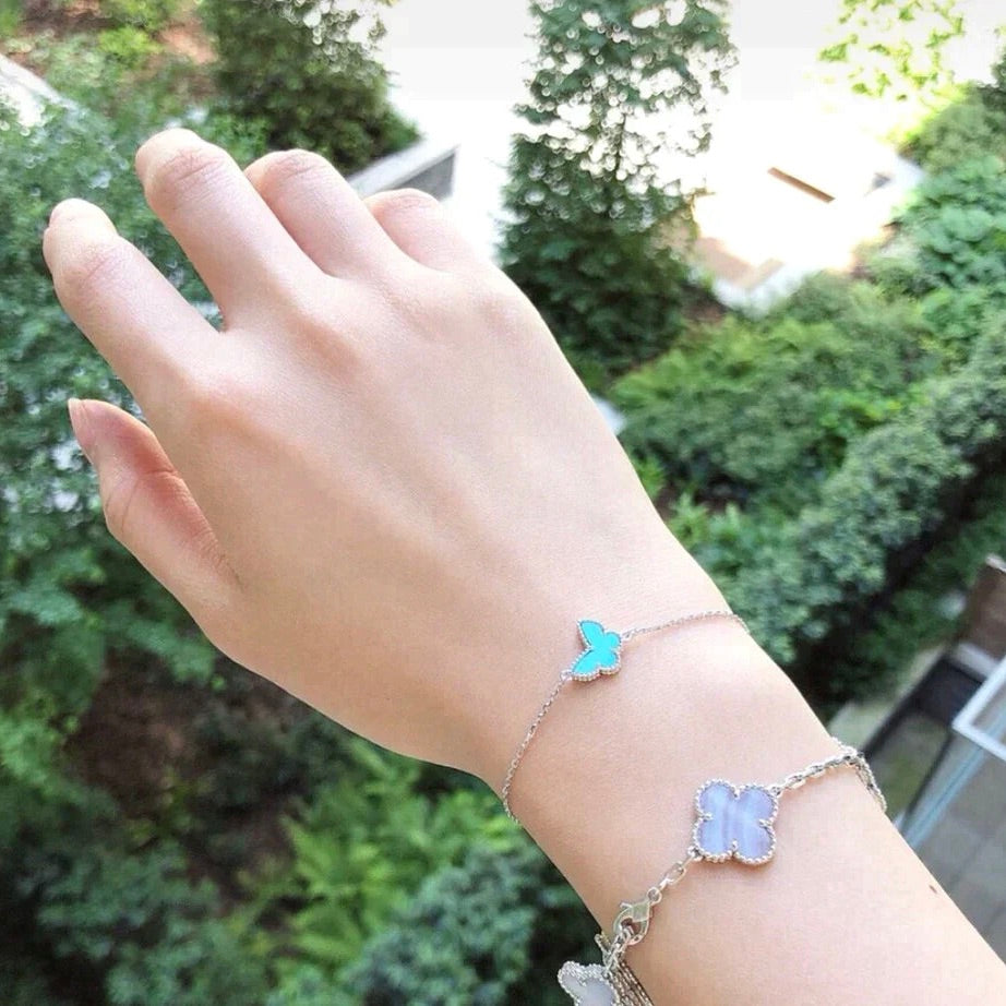 [RAFFINE]PULSERA MARIPOSA TURQUESA PLATA