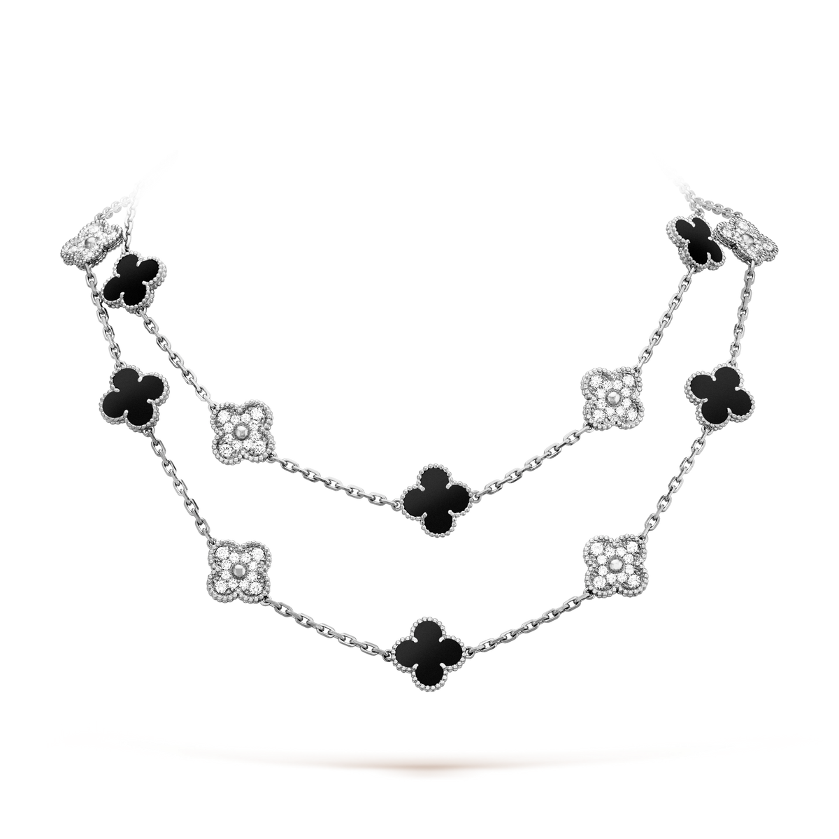 [LUXE]CLOVER 20 MOTIFS ONYX DIAMOND SILVER