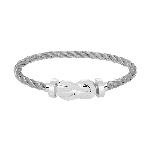 [RAFFINE]CHANCE LARGE 8 FIGURE BUCKLE NO DIAMOND BRACELET SILVER