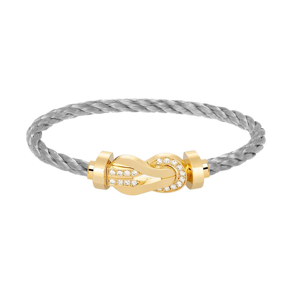 [RAFFINE]CHANCE LARGE 8 FIGURE BUCKLE HALF DIAMOND BRACELET GOLD
