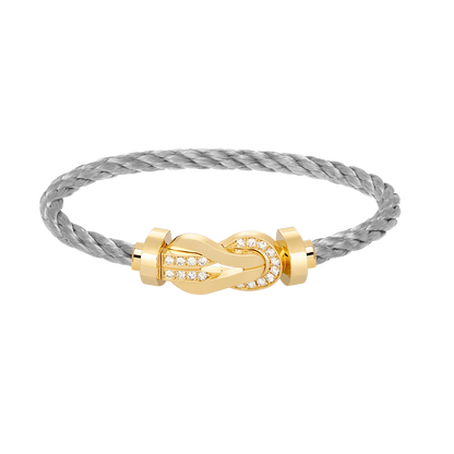 [RAFFINE]CHANCE LARGE 8 FIGURE BUCKLE HALF DIAMOND BRACELET GOLD