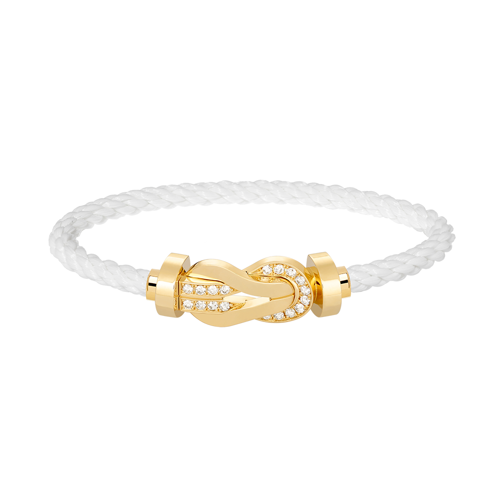 [RAFFINE]CHANCE LARGE 8 FIGURE BUCKLE HALF DIAMOND BRACELET GOLD