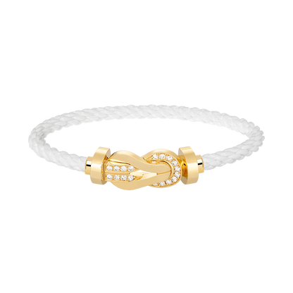 [RAFFINE]CHANCE LARGE 8 FIGURE BUCKLE HALF DIAMOND BRACELET GOLD