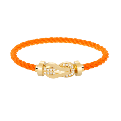 [RAFFINE]CHANCE LARGE 8 FIGURE BUCKLE HALF DIAMOND BRACELET GOLD