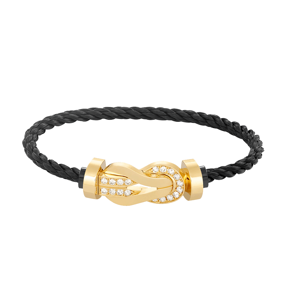 [RAFFINE]CHANCE LARGE 8 FIGURE BUCKLE HALF DIAMOND BRACELET GOLD