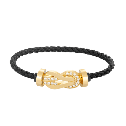 [RAFFINE]CHANCE LARGE 8 FIGURE BUCKLE HALF DIAMOND BRACELET GOLD