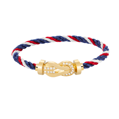 [RAFFINE]CHANCE LARGE 8 FIGURE BUCKLE HALF DIAMOND BRACELET GOLD