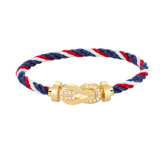 [RAFFINE]CHANCE LARGE 8 FIGURE BUCKLE HALF DIAMOND BRACELET GOLD