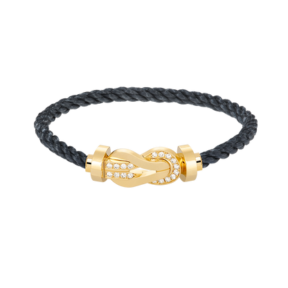 [RAFFINE]CHANCE LARGE 8 FIGURE BUCKLE HALF DIAMOND BRACELET GOLD
