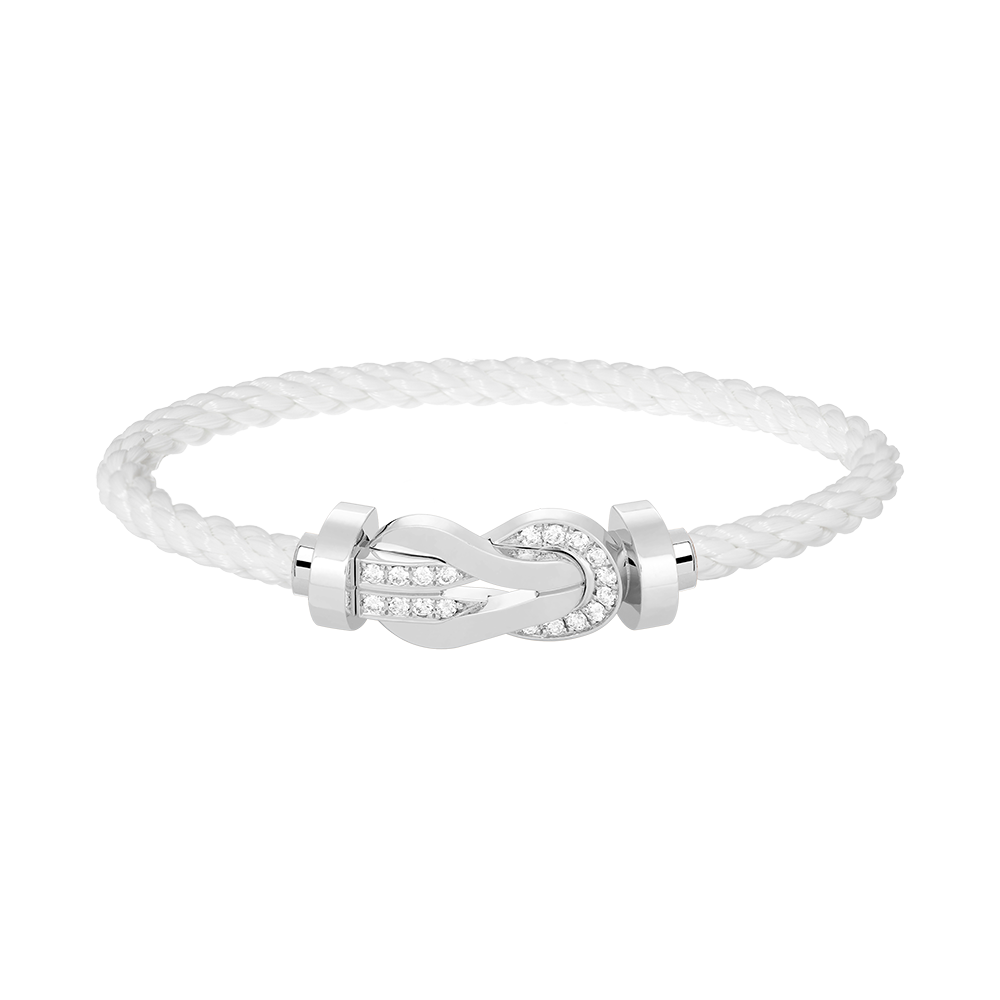 [RAFFINE]CHANCE LARGE 8 FIGURE BUCKLE HALF DIAMOND BRACELET SILVER