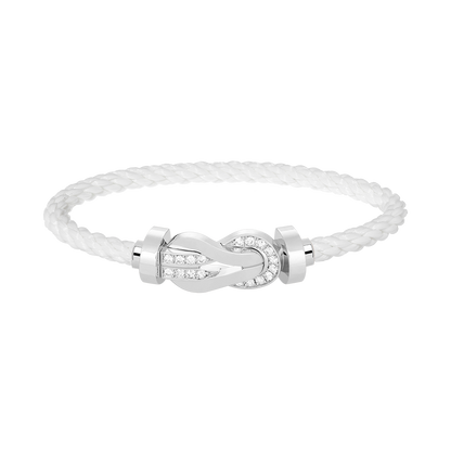 [RAFFINE]CHANCE LARGE 8 FIGURE BUCKLE HALF DIAMOND BRACELET SILVER
