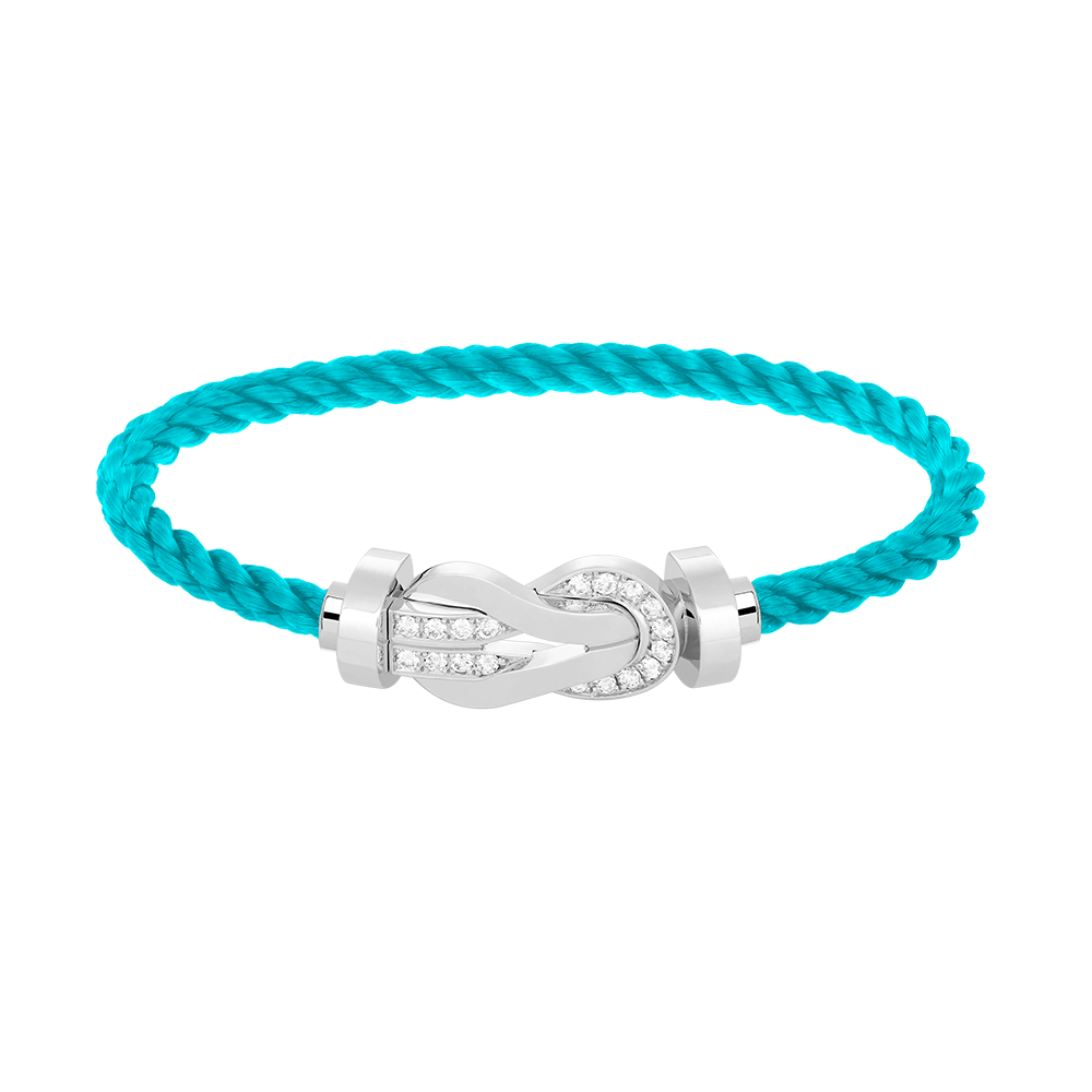 [RAFFINE]CHANCE LARGE 8 FIGURE BUCKLE HALF DIAMOND BRACELET SILVER