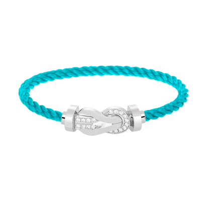 [RAFFINE]CHANCE LARGE 8 FIGURE BUCKLE HALF DIAMOND BRACELET SILVER