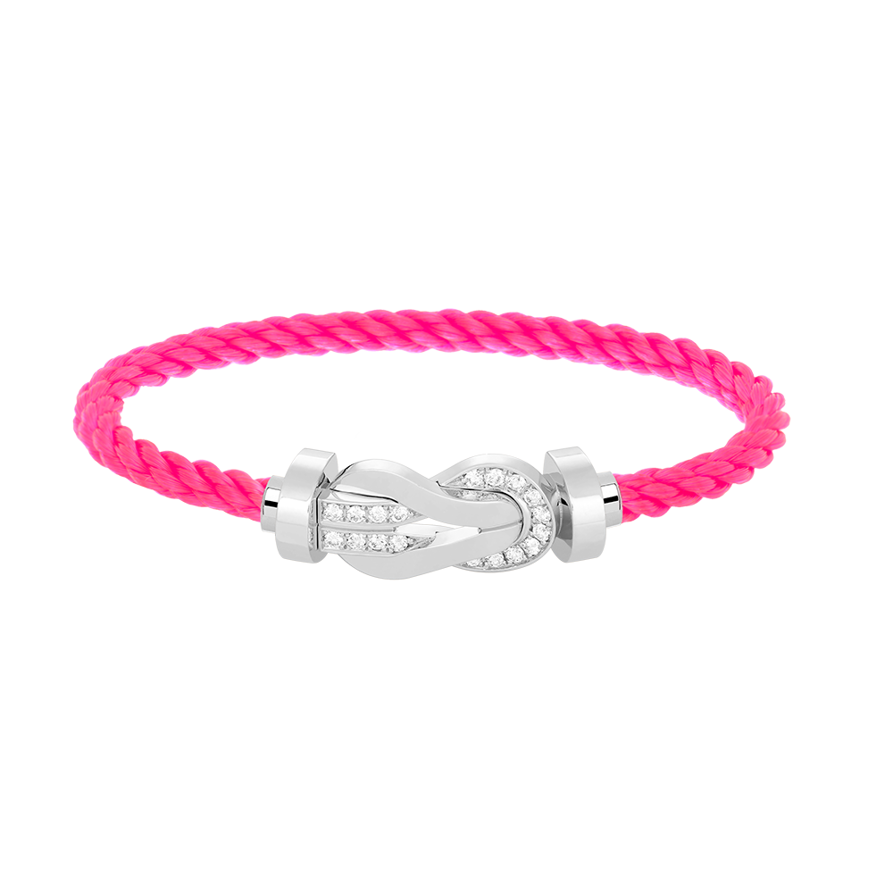 [RAFFINE]CHANCE LARGE 8 FIGURE BUCKLE HALF DIAMOND BRACELET SILVER