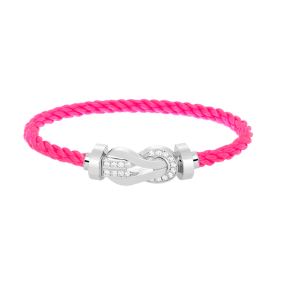 [RAFFINE]CHANCE LARGE 8 FIGURE BUCKLE HALF DIAMOND BRACELET SILVER