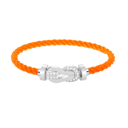 [RAFFINE]CHANCE LARGE 8 FIGURE BUCKLE HALF DIAMOND BRACELET SILVER