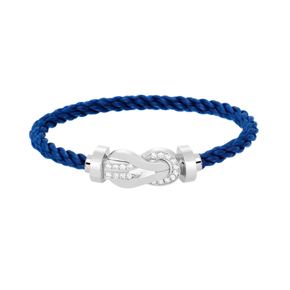 [RAFFINE]CHANCE LARGE 8 FIGURE BUCKLE HALF DIAMOND BRACELET SILVER