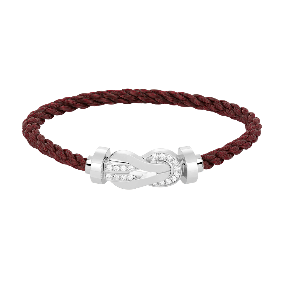 [RAFFINE]CHANCE LARGE 8 FIGURE BUCKLE HALF DIAMOND BRACELET SILVER