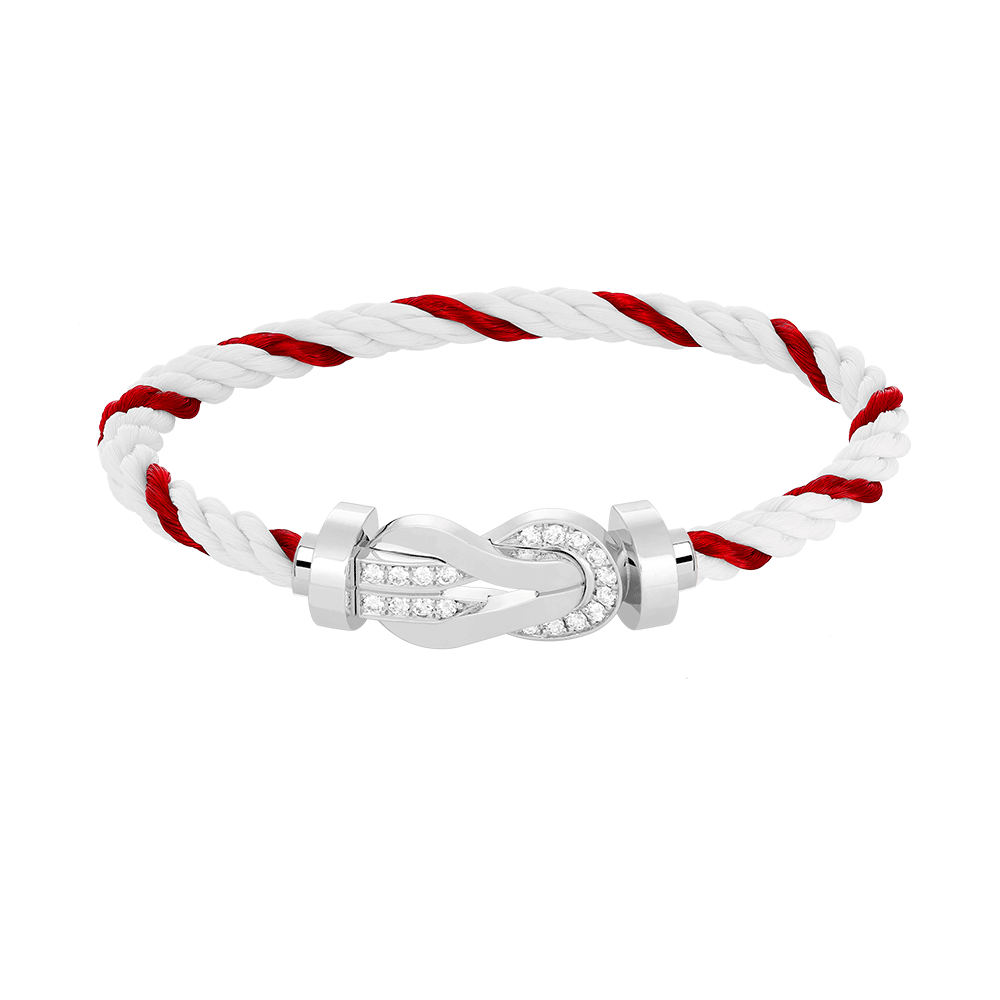 [RAFFINE]CHANCE LARGE 8 FIGURE BUCKLE HALF DIAMOND BRACELET SILVER
