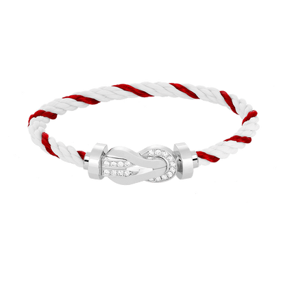 [RAFFINE]CHANCE LARGE 8 FIGURE BUCKLE HALF DIAMOND BRACELET SILVER