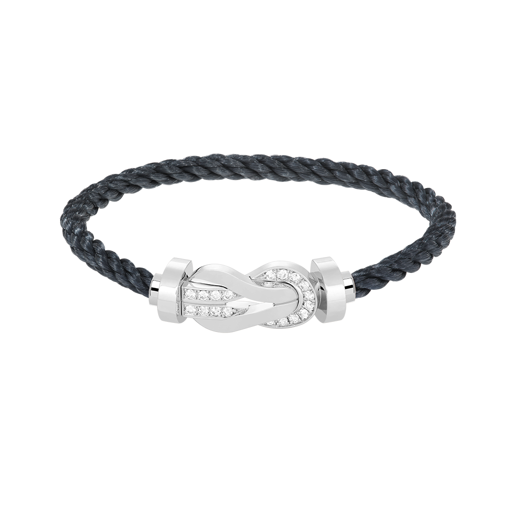 [RAFFINE]CHANCE LARGE 8 FIGURE BUCKLE HALF DIAMOND BRACELET SILVER