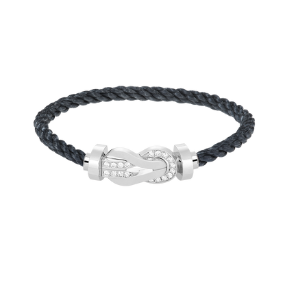 [RAFFINE]CHANCE LARGE 8 FIGURE BUCKLE HALF DIAMOND BRACELET SILVER