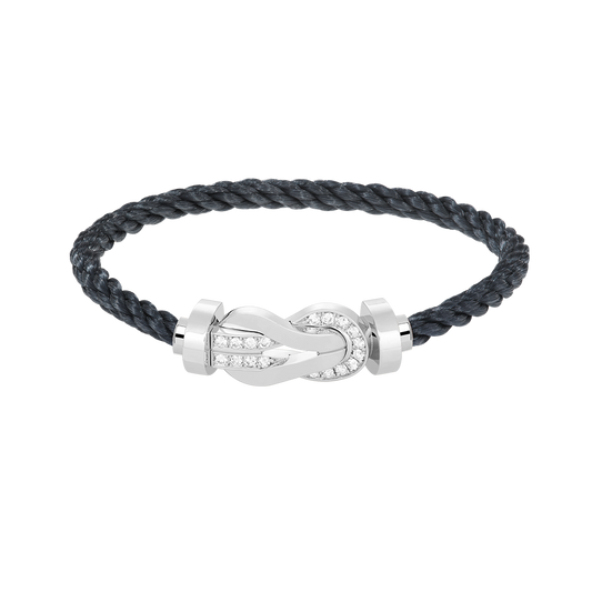 [RAFFINE]CHANCE LARGE 8 FIGURE BUCKLE HALF DIAMOND BRACELET SILVER