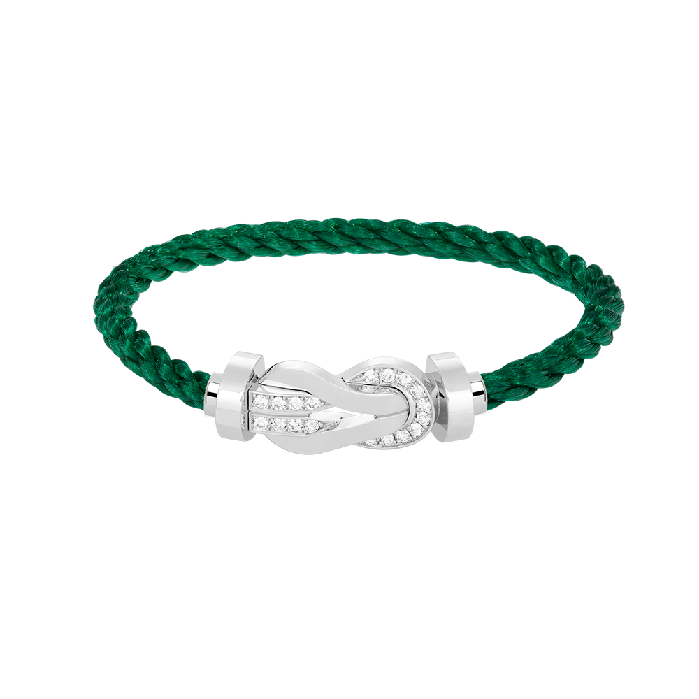 [RAFFINE]CHANCE LARGE 8 FIGURE BUCKLE HALF DIAMOND BRACELET SILVER