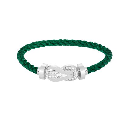 [RAFFINE]CHANCE LARGE 8 FIGURE BUCKLE HALF DIAMOND BRACELET SILVER