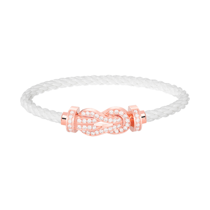 [RAFFINE]CHANCE LARGE 8 FIGURE BUCKLE FULL DIAMOND BRACELET ROSE GOLD