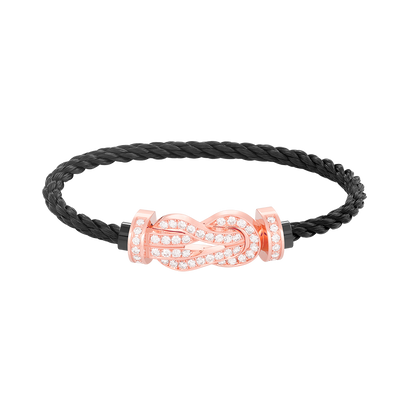 [RAFFINE]CHANCE LARGE 8 FIGURE BUCKLE FULL DIAMOND BRACELET ROSE GOLD