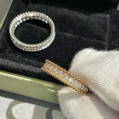 [RAFFINE] ANILLO DE PLATA CON DIAMANTES Y PERLEE