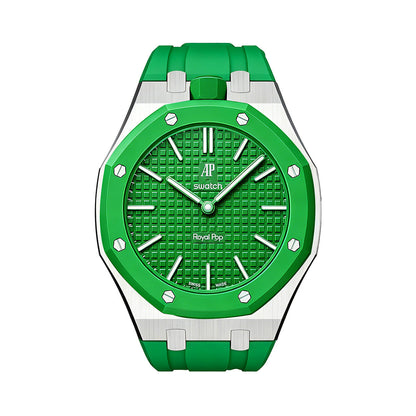 Oak Pop Green Steel Silicone Strap