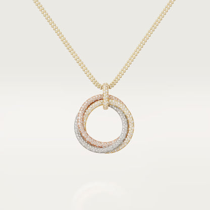 [Raffine]TRINITY LARGE FULL DIAMOND  NECKLACE