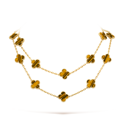 [RAFFINE]CLOVER 20 MOTIFS TIGER EYE ROSE GOLD