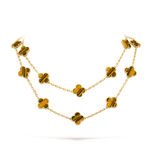 [RAFFINE]CLOVER 20 MOTIFS TIGER EYE ROSE GOLD