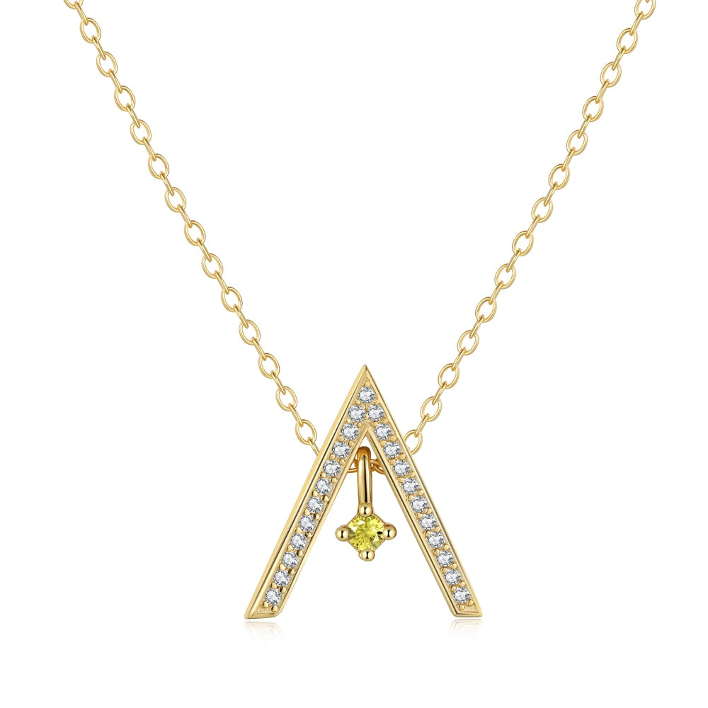 [RAFFINE]Collar brillante en forma de "A"
