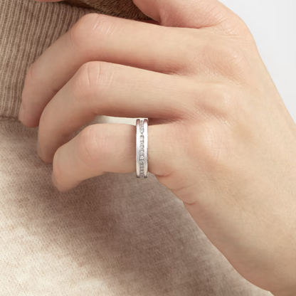 [RAFFINE]ZERO 1 ANILLO ESPIRAL CON DIAMANTES PAVÉ DE UNA BANDA