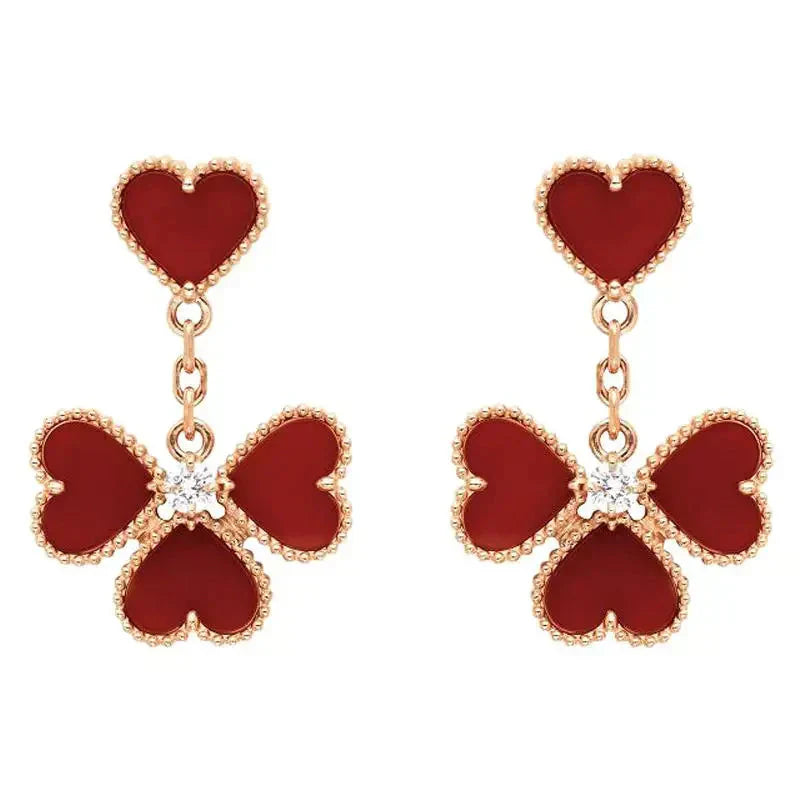 [RAFFINE]SWEET CLOVER CARNELIAN EARRINGS