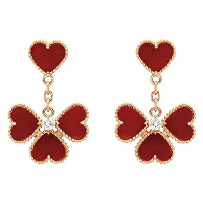 [RAFFINE]SWEET CLOVER CARNELIAN EARRINGS