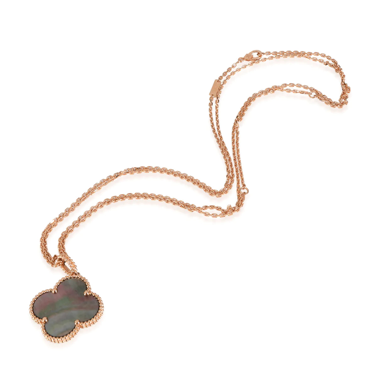 [RAFFINE]CLOVER 25MM GOLD DARK MOP BIG CLOVER NECKLACE