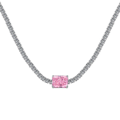 [RAFFINE]2.0 carat Ornate Emerald Cut Necklace
