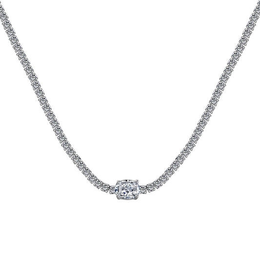 [RAFFINE]1.0 Carat Shining Oval Cut Necklace