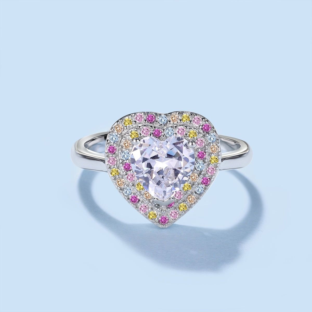 [RAFFINE]Delicate Ebullient Heart Shape Wedding Ring