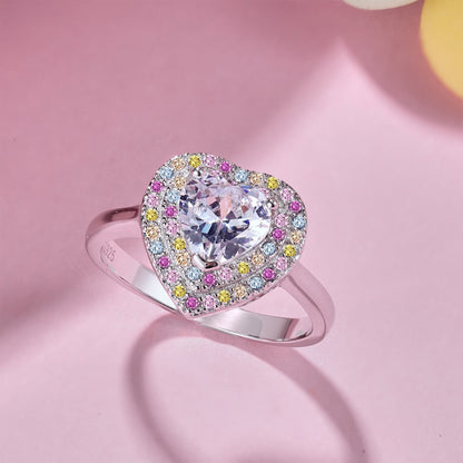 [RAFFINE]Delicate Ebullient Heart Shape Wedding Ring