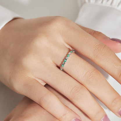 [RAFFINE]Sparkling Vibrant Round Shape Daily Ring