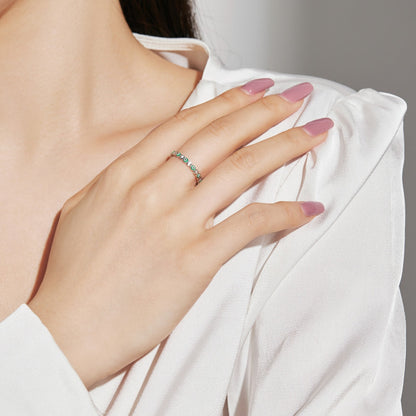 [RAFFINE]Sparkling Vibrant Round Shape Daily Ring