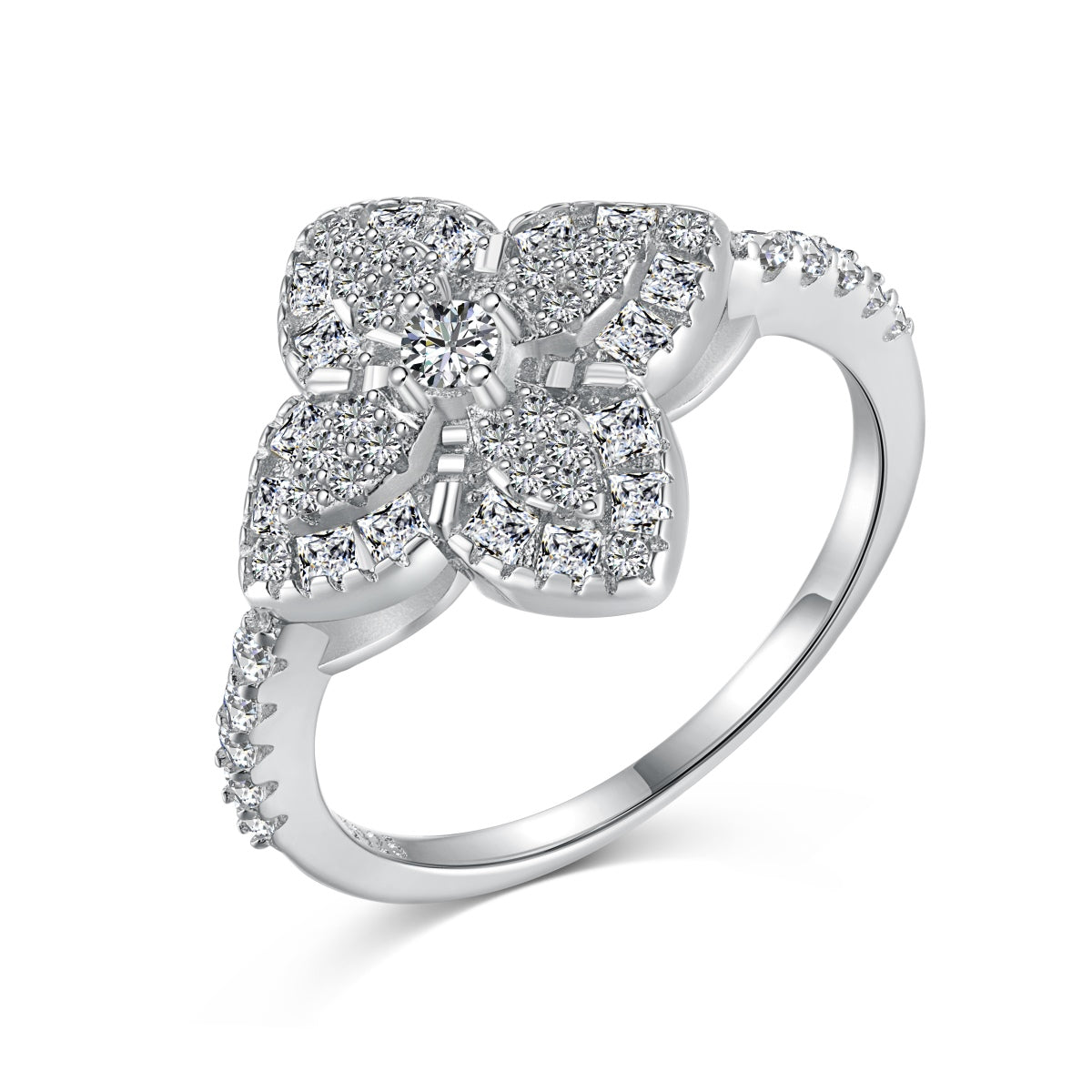 [RAFFINE]Luxurious Colorful Flower Shape Banquet Ring