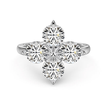 [RAFFINE]Four-Leaf Clover Eight-Pointed Star Ring